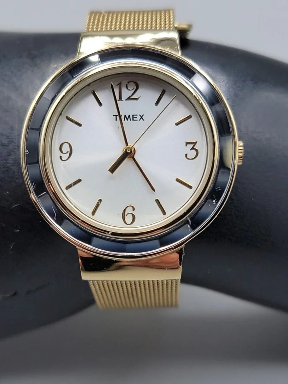 Timex Ameritus T2P197 Gold-Tone Mesh Band Women’s Watch 31mm White Dial 7.5